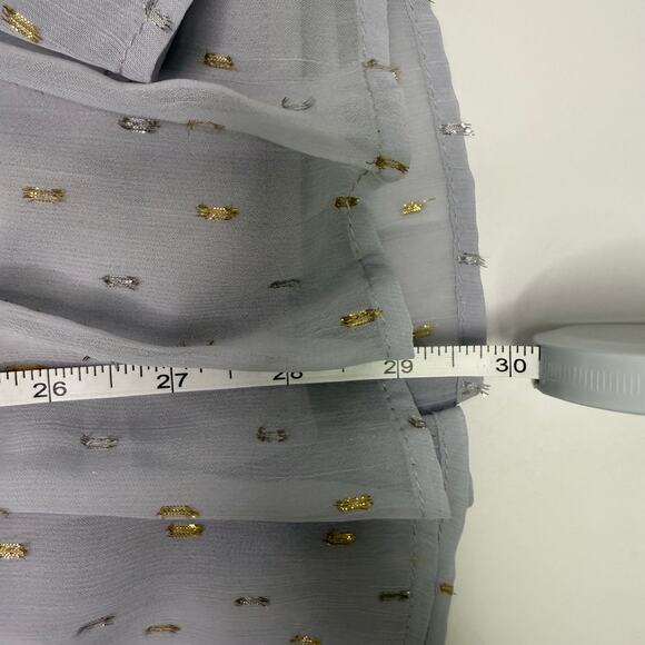 Altar’d State Smocked Babydoll Mini Dress Long Sleeve Silver Gold Dots Small - Picture 8 of 9